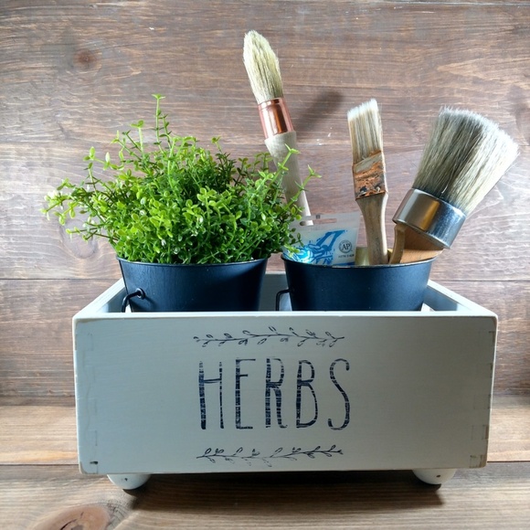 Handmade Other - Handmade  Distressed Stamped Wooden Box w/pails